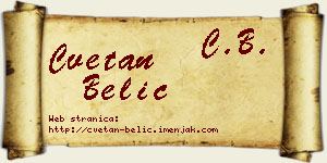 Cvetan Belić vizit kartica